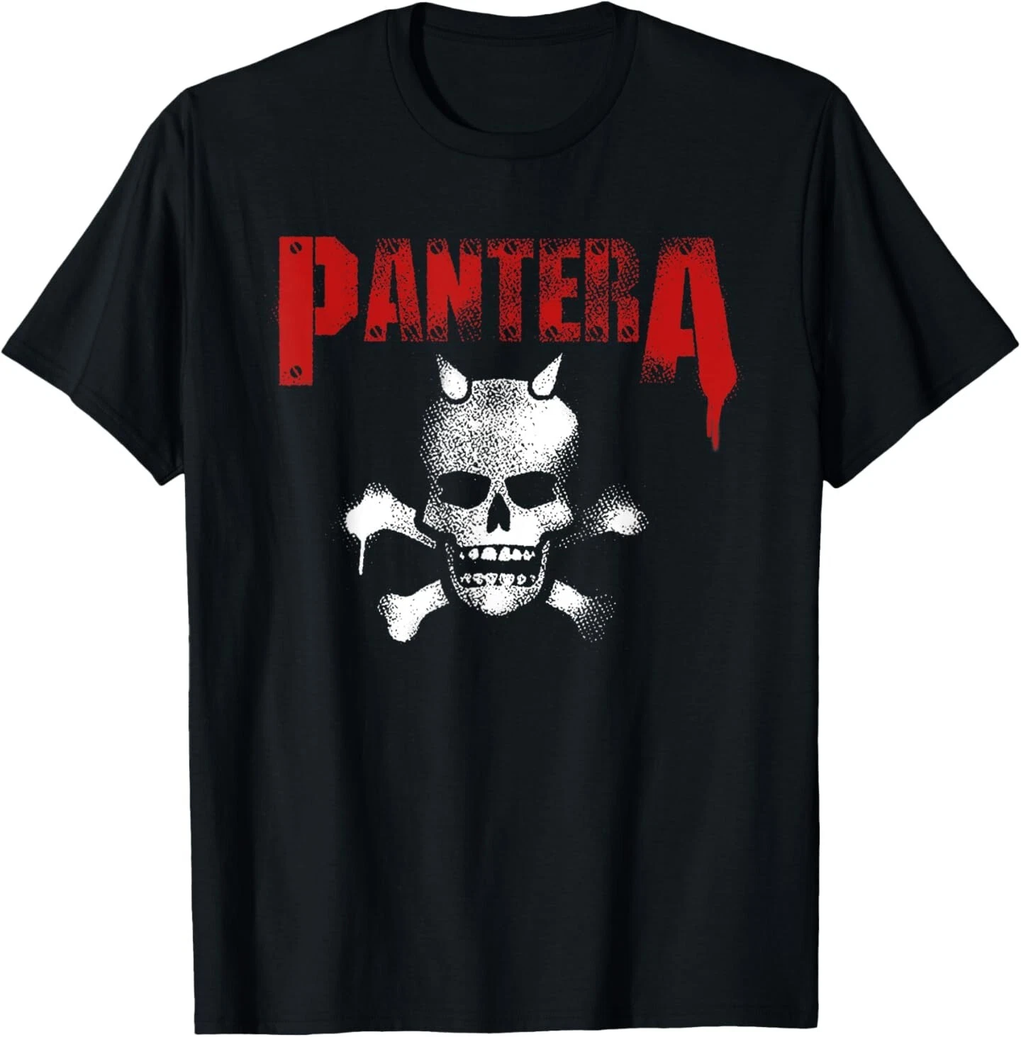 Pantera Official Horned Skull Stencil Shirt