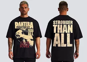Pantera Stonger Than All Groove Metal Black Shirt Mens Front & Back Pri
