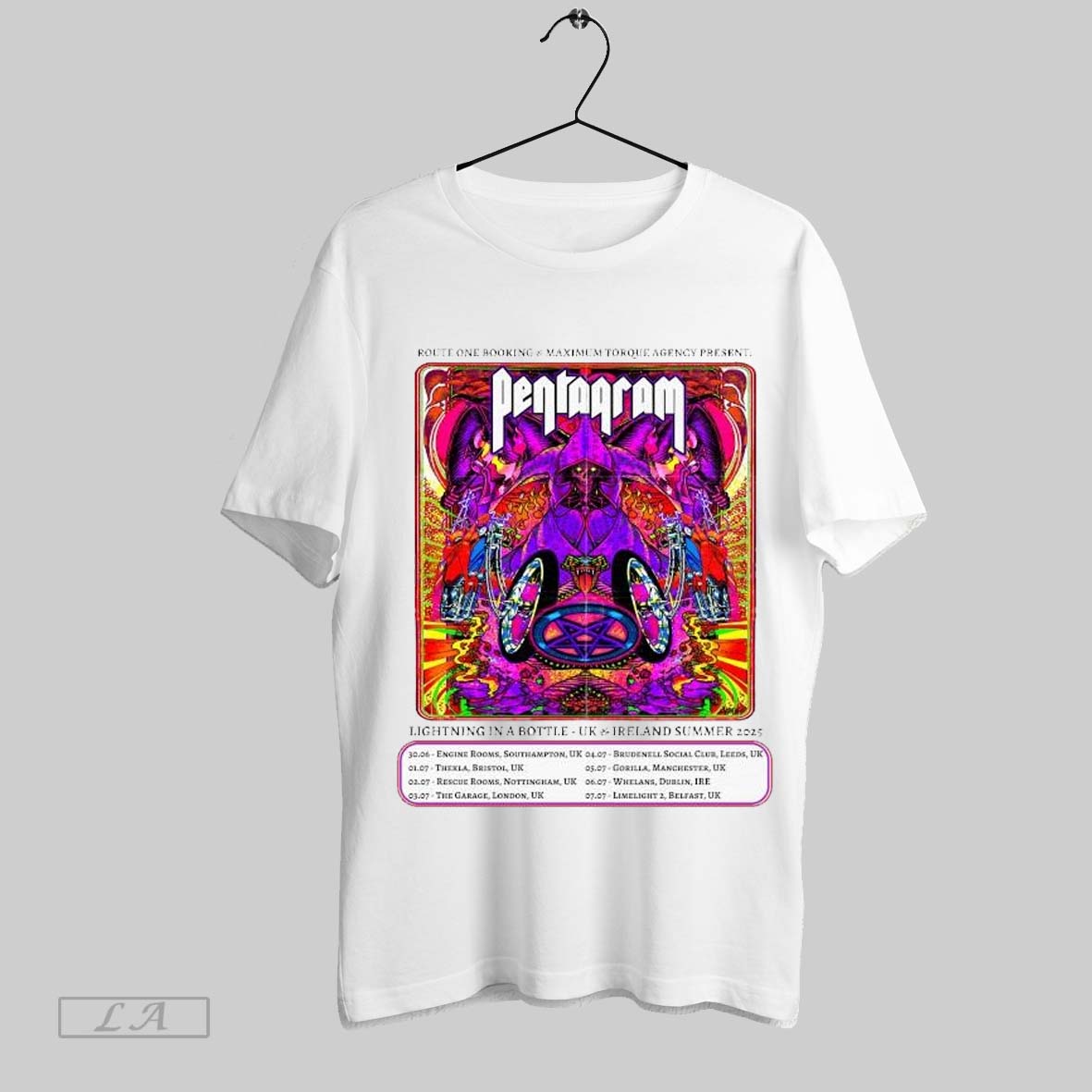 Pentagram Lightning In A Bottle Uk And Ireland Summer 2025 Tour Shirt