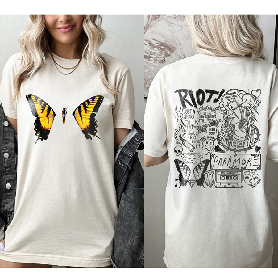 Paramore Band 2 Sides Shirt, Paramore Doodle ArShirt, Paramore Merch, Comfort Color Shirt