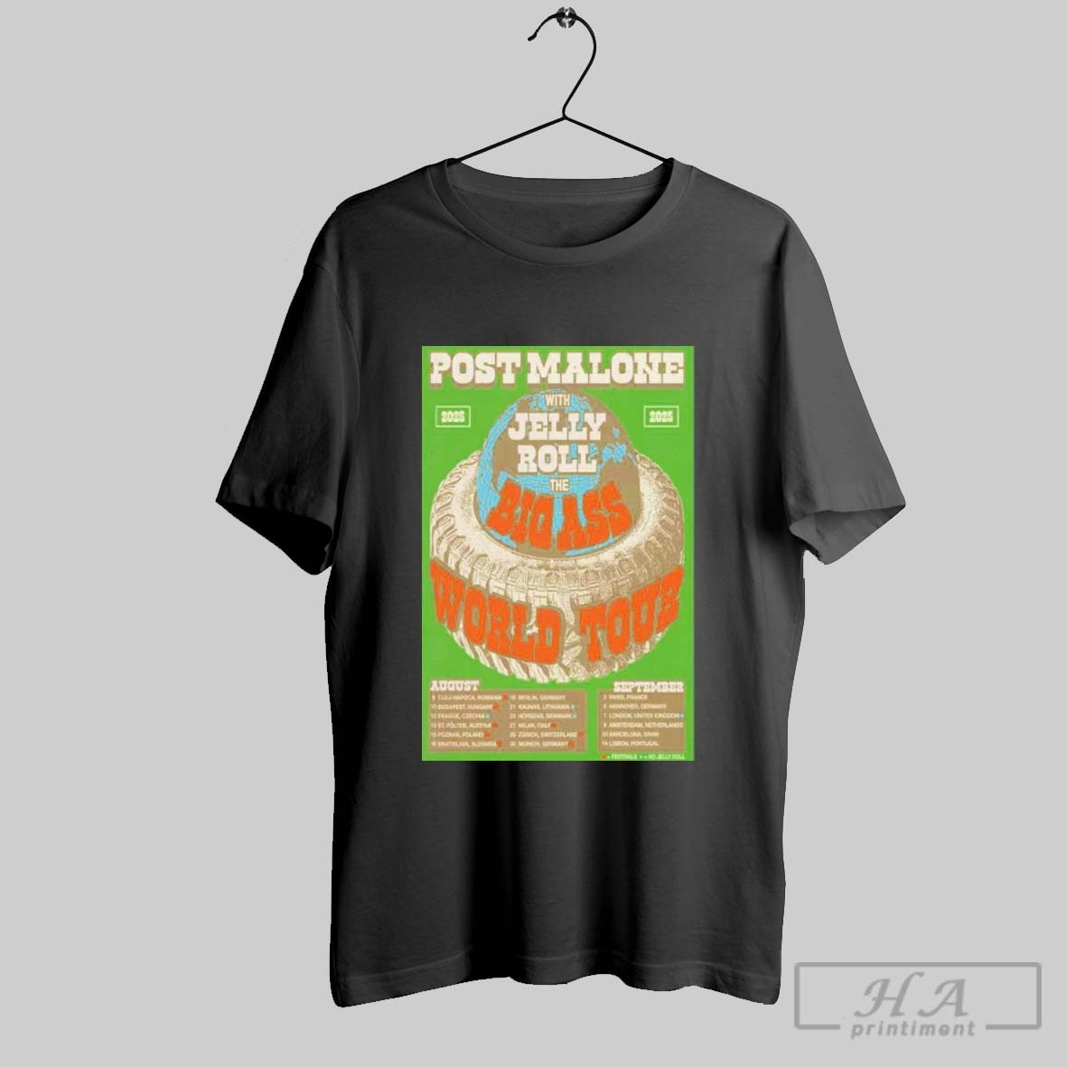 Post Malone Jelly Roll Big Ass World Tour 2025 Shirt