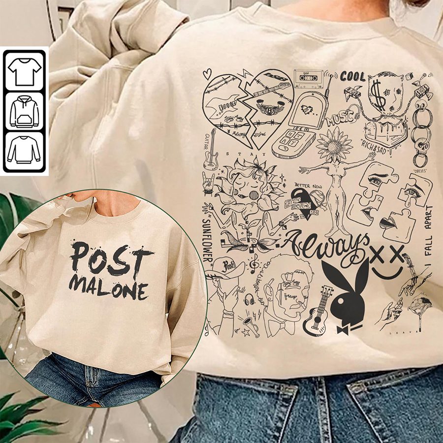 Post Malone Doodle Art Tattoo Sweatshirt