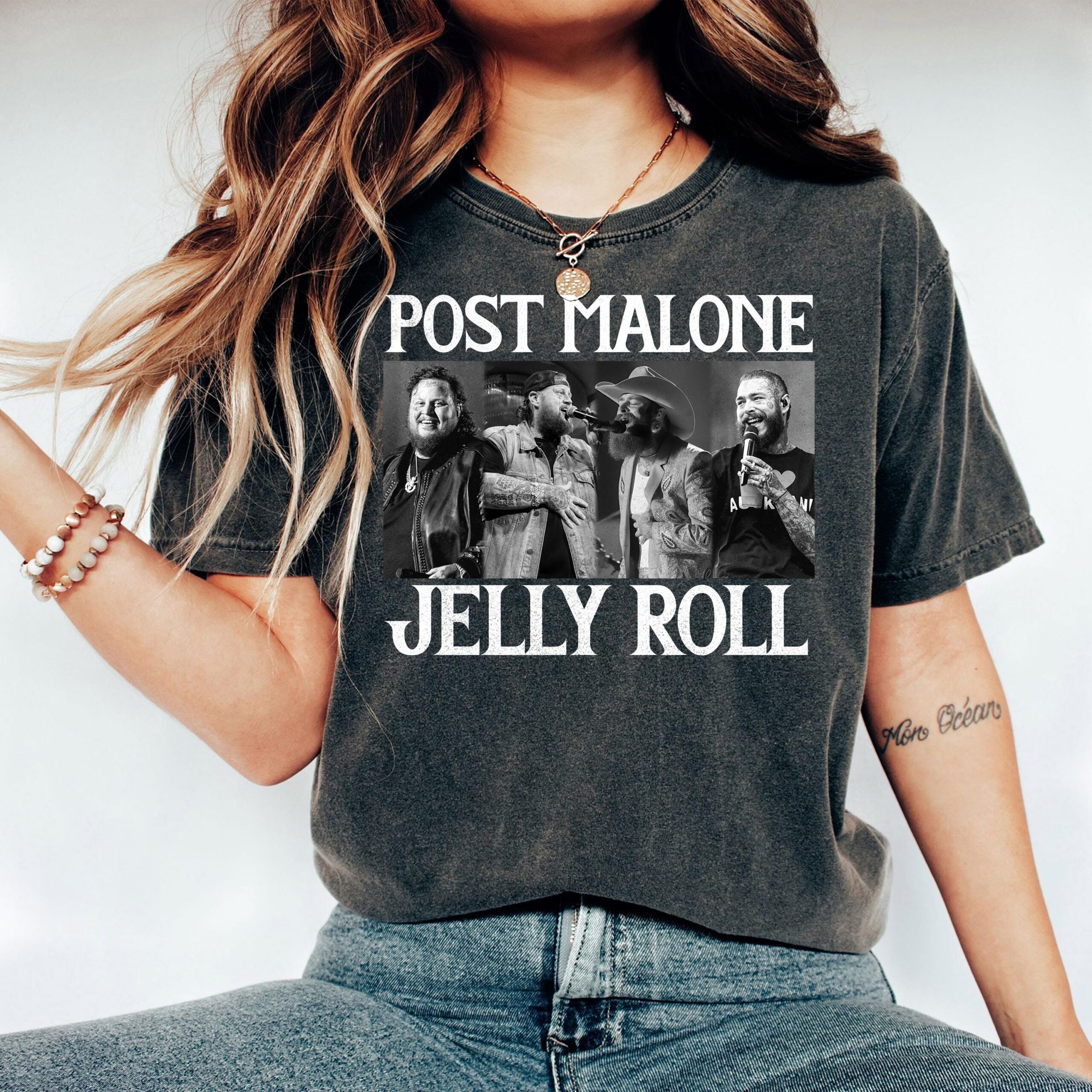 Post Malone Jelly Roll Concert Tour Shirt, Posty Beautifully Broken Rapper Shirt