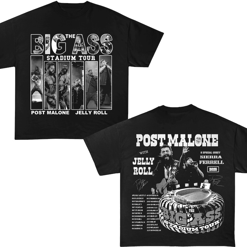 Post Malone Tour Big Ass Stadium Tourjelly Roll Shirt