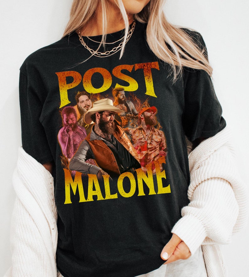 Post Malone Retro Cowboy Vibes Tshirt 90S Bootleg Rap Shirt