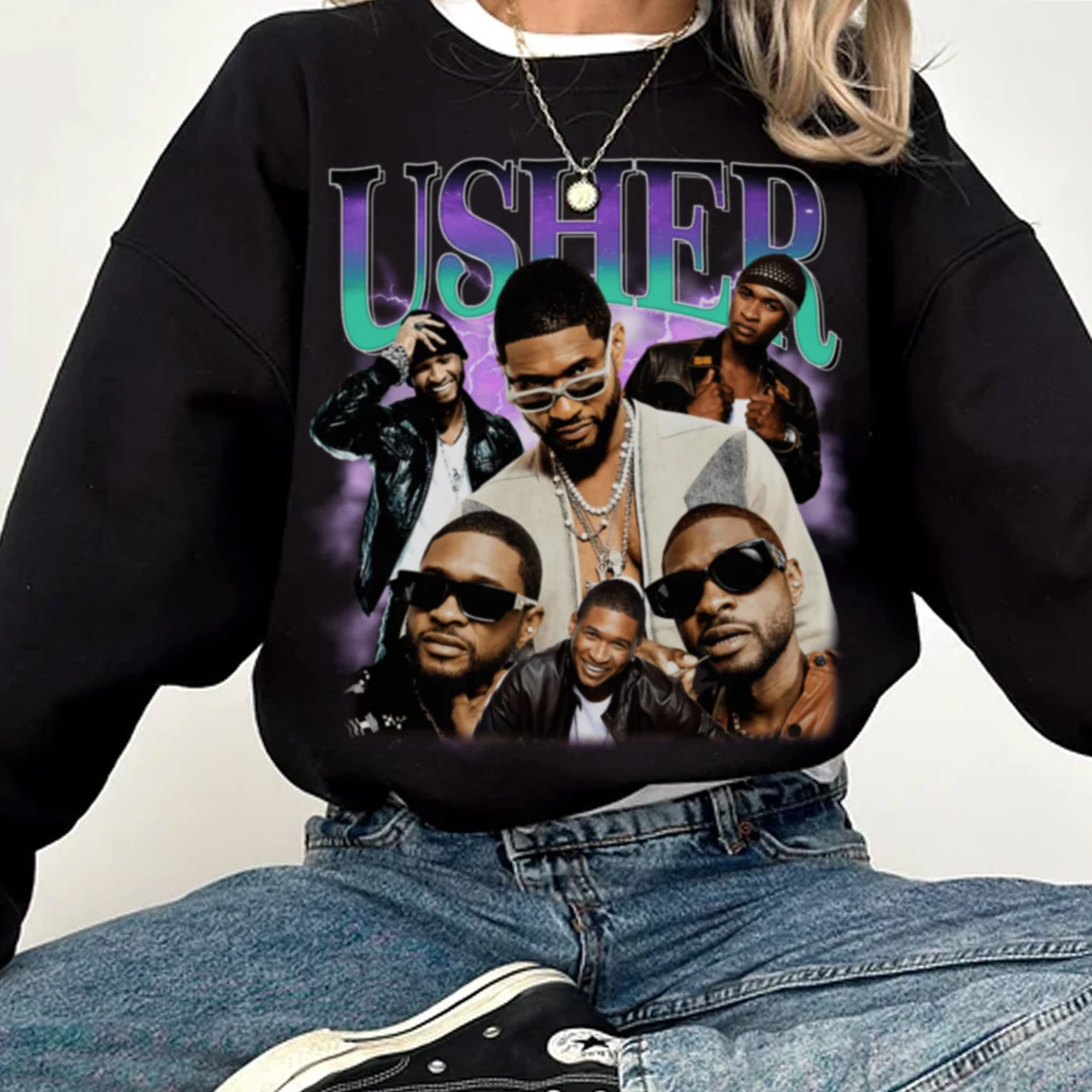 Rapper Vintage Usher 90S Shirt, Retro Usher Graphic Tee For Fan Sweatshirt