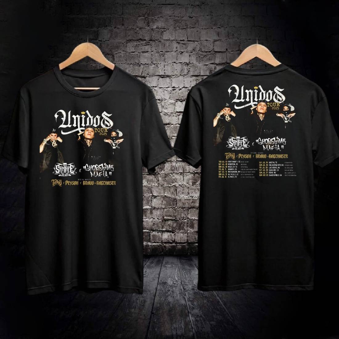 Santa Fe Klan X Shoreline Mafia Unidos Tour 2025 Shirt