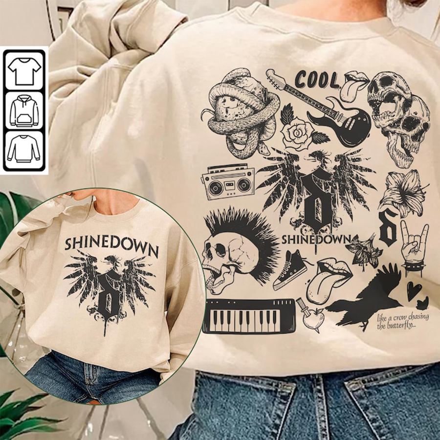 Shinedown Doodle Art Vintage Shinedown Merch Lyric Album Art Sweatshirt