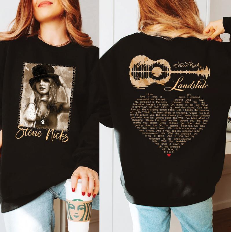 Stevie Nicks Landslide Guitar Song Heart Lyrics Sweatshirt