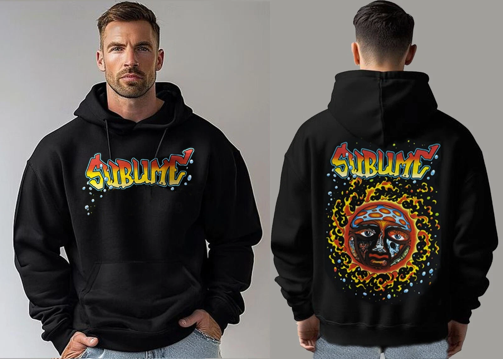 Sublime Long Beach Ca Black Hoodie
