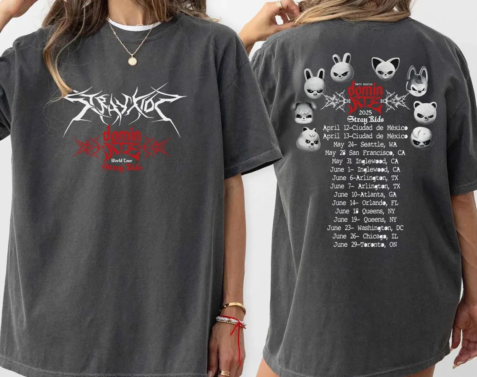 Stray Kids Dominate Skzoo World Tour Us 2025 Wash Shirt
