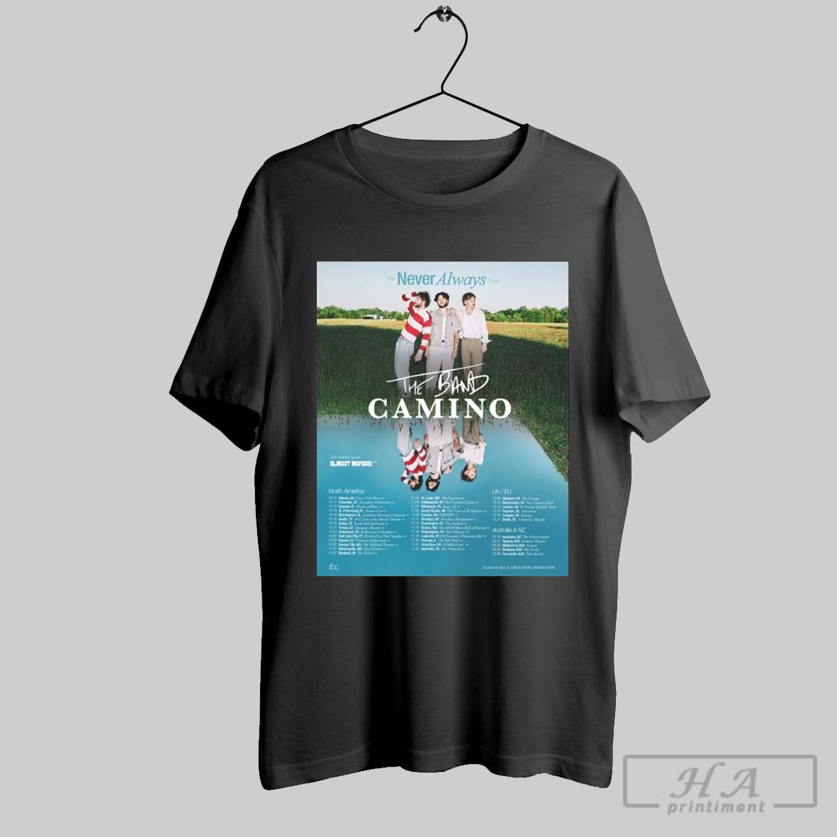 The Band Camino The Never Always Tour 2025 Schedule Tour Shirt