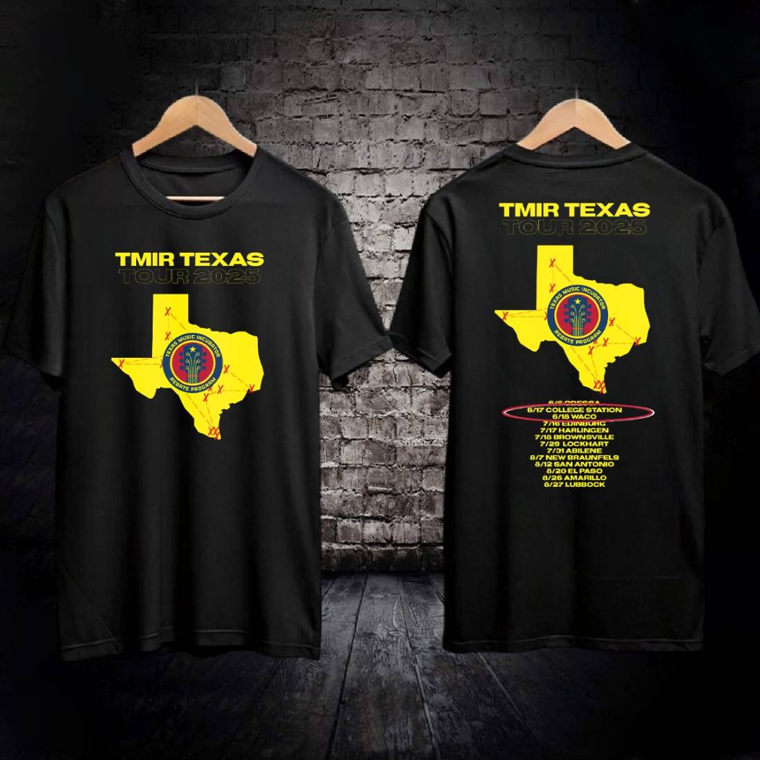 Texas Music Incubator Rebate Program Tour 2025 Shirt