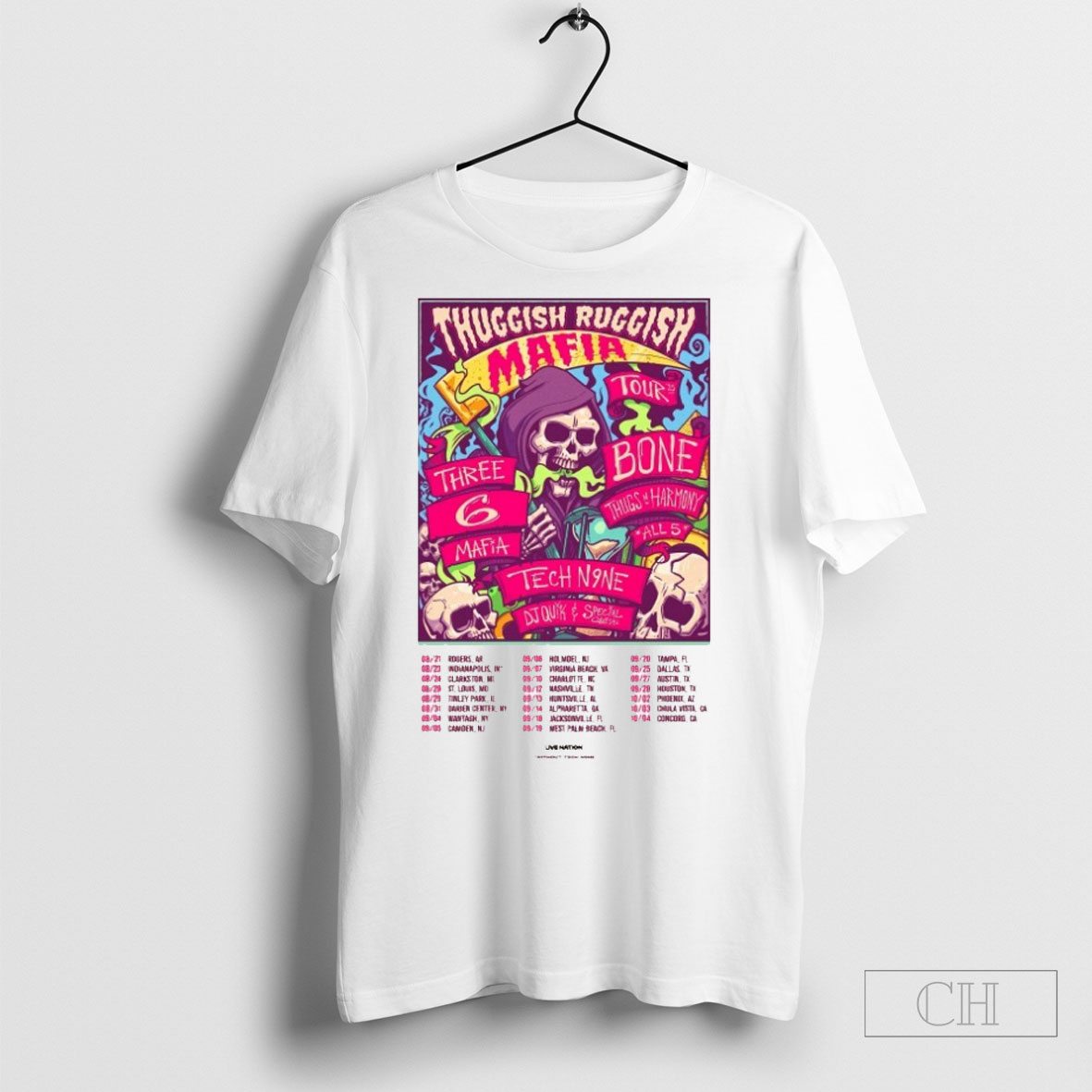 Three 6 Mafia And Bone Thugs N Harmony Thuggish Ruggish Mafia Tour 2025 Shirt