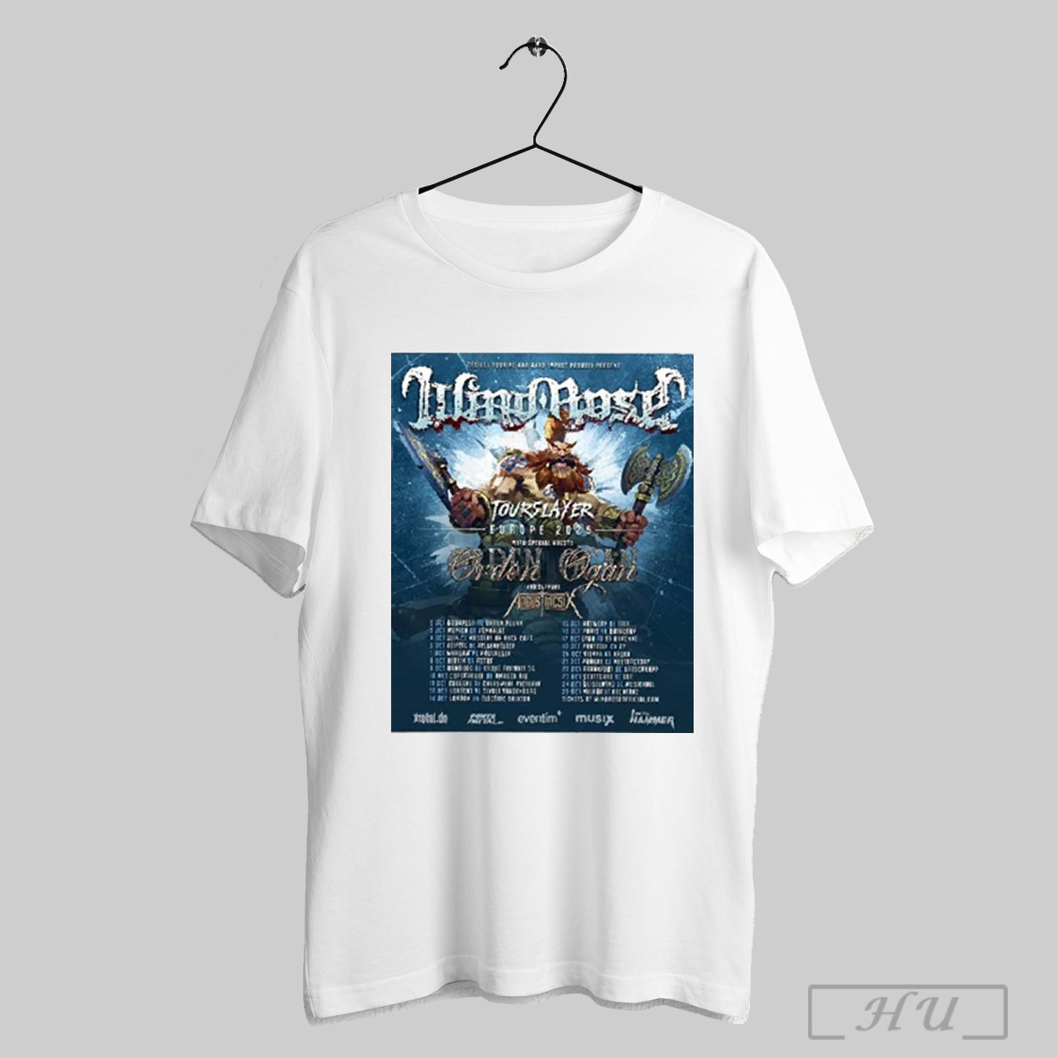 Trendy Wind Rose Band Tourslayer Europe 2025 List Two Sides Print Unisex Shirt
