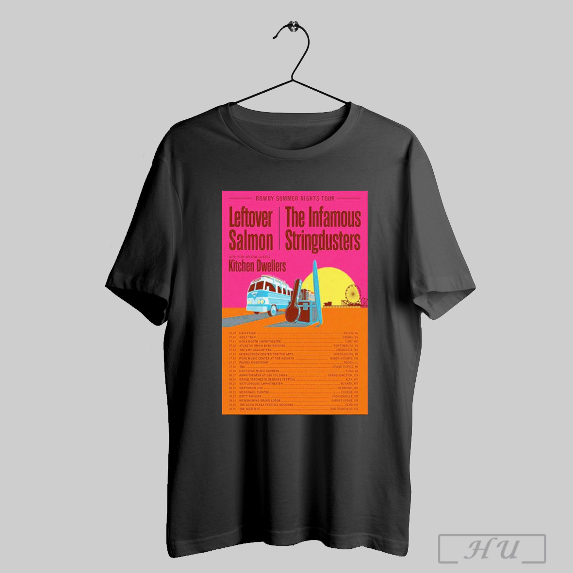 Trendy Leftover Salmon The Infamous Stringdusters Rowdy Summer Nights Tour 2025 Shirt