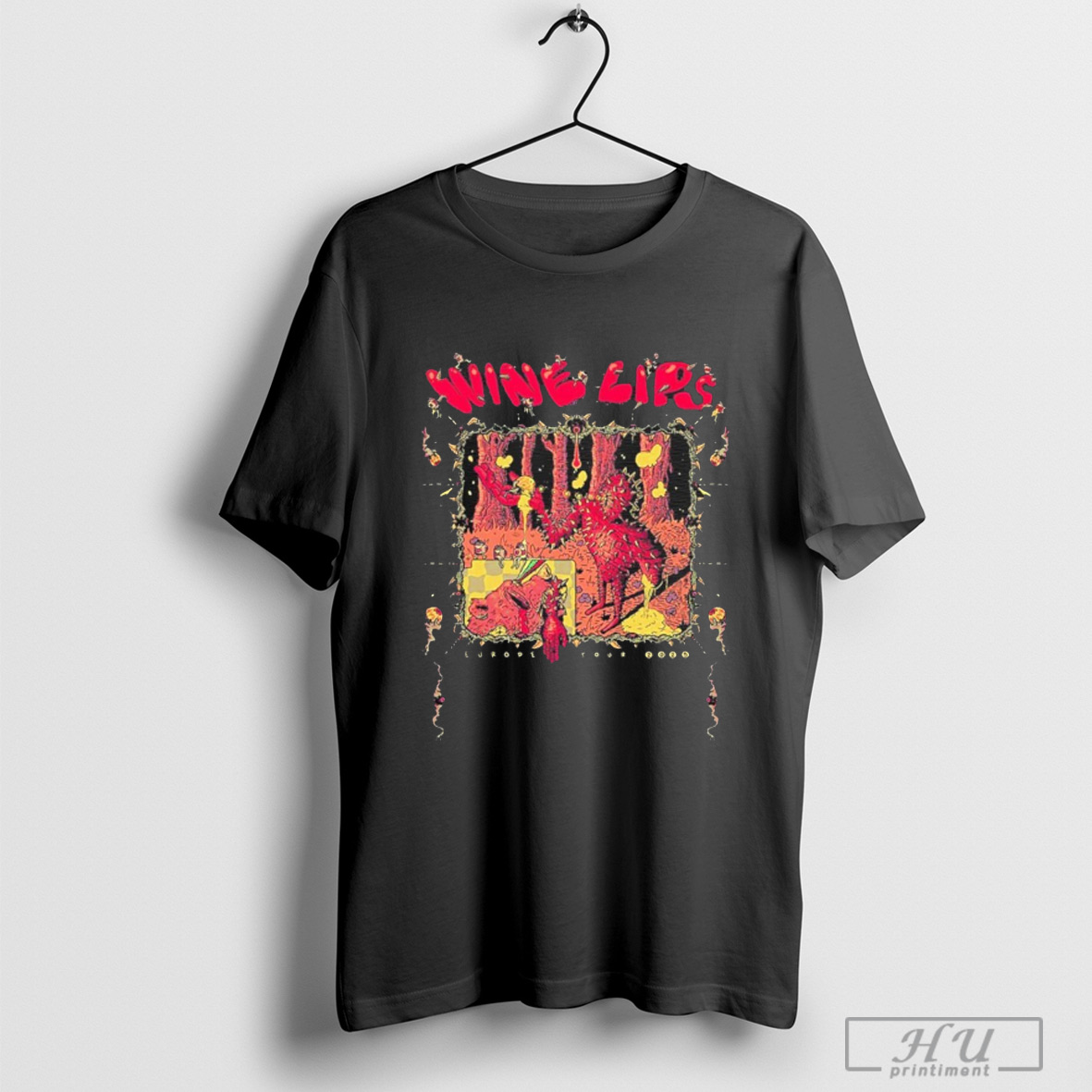 Trendy Wine Lips Band 2025 Europe Tour Artwork And Places LisShirt