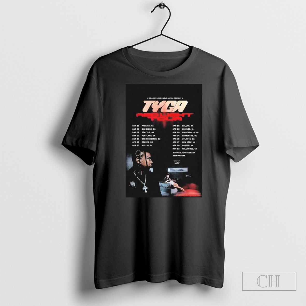 Tyga Red Light Tour 2025 Tour Shirt