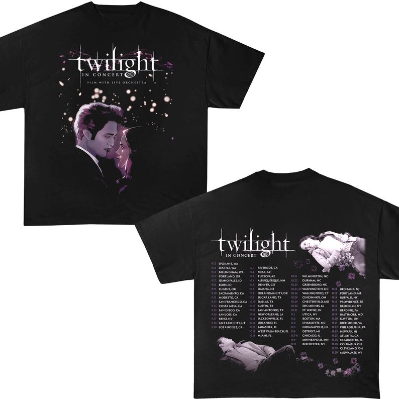 Twilight In Concert Tour 2025 Shirt, Gift For Book Lover Twilight Saga Comic Retro
