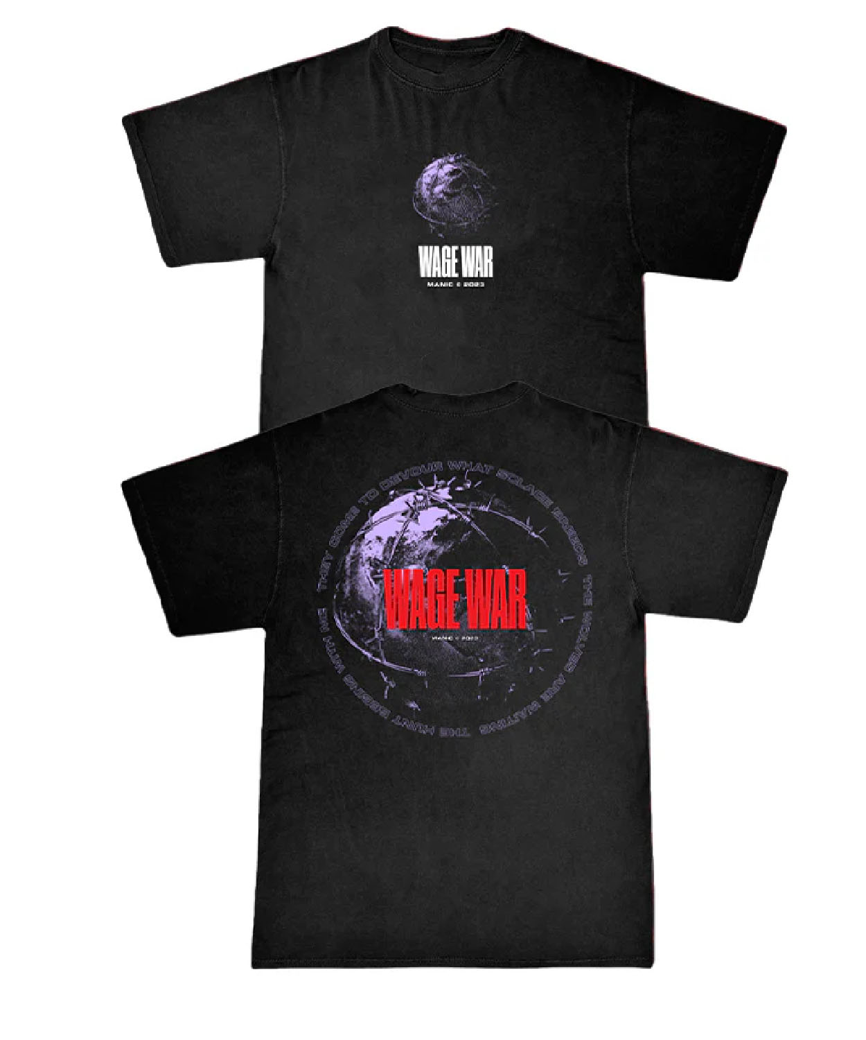Wage War Barbed Wire Globe Black Shirt