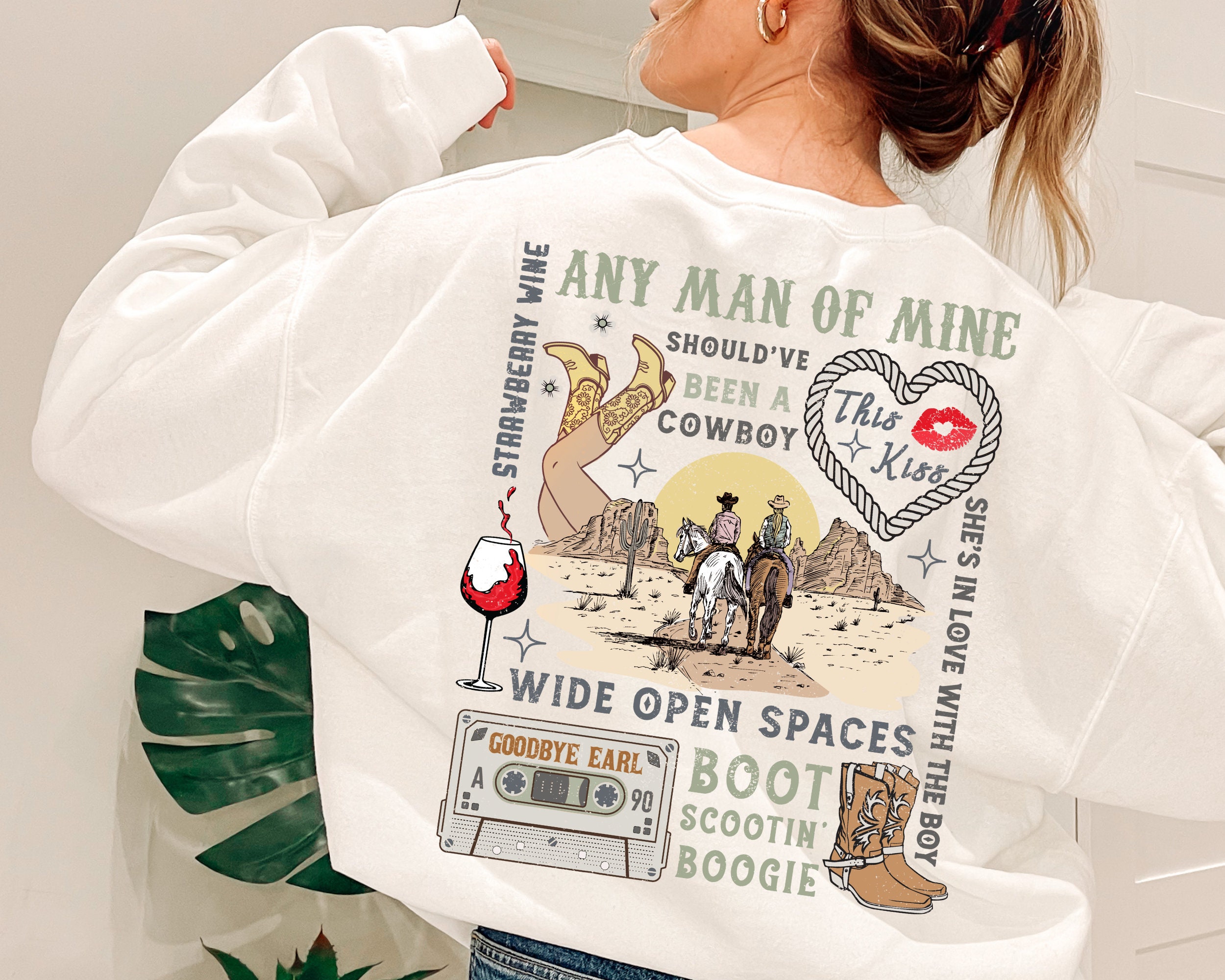 Vintage Western 90S Western Music Sweatshirt