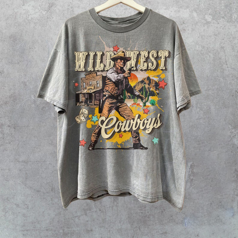 Wildwest Cowboys Vintage Shirt, Retro 90S Graphic Western Shirt