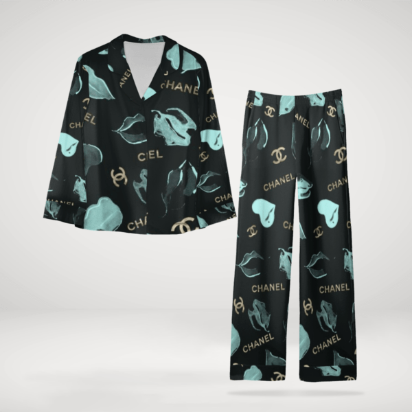 Chanel black Womens Luxury Satin Pajama Set  Soft & Stylish