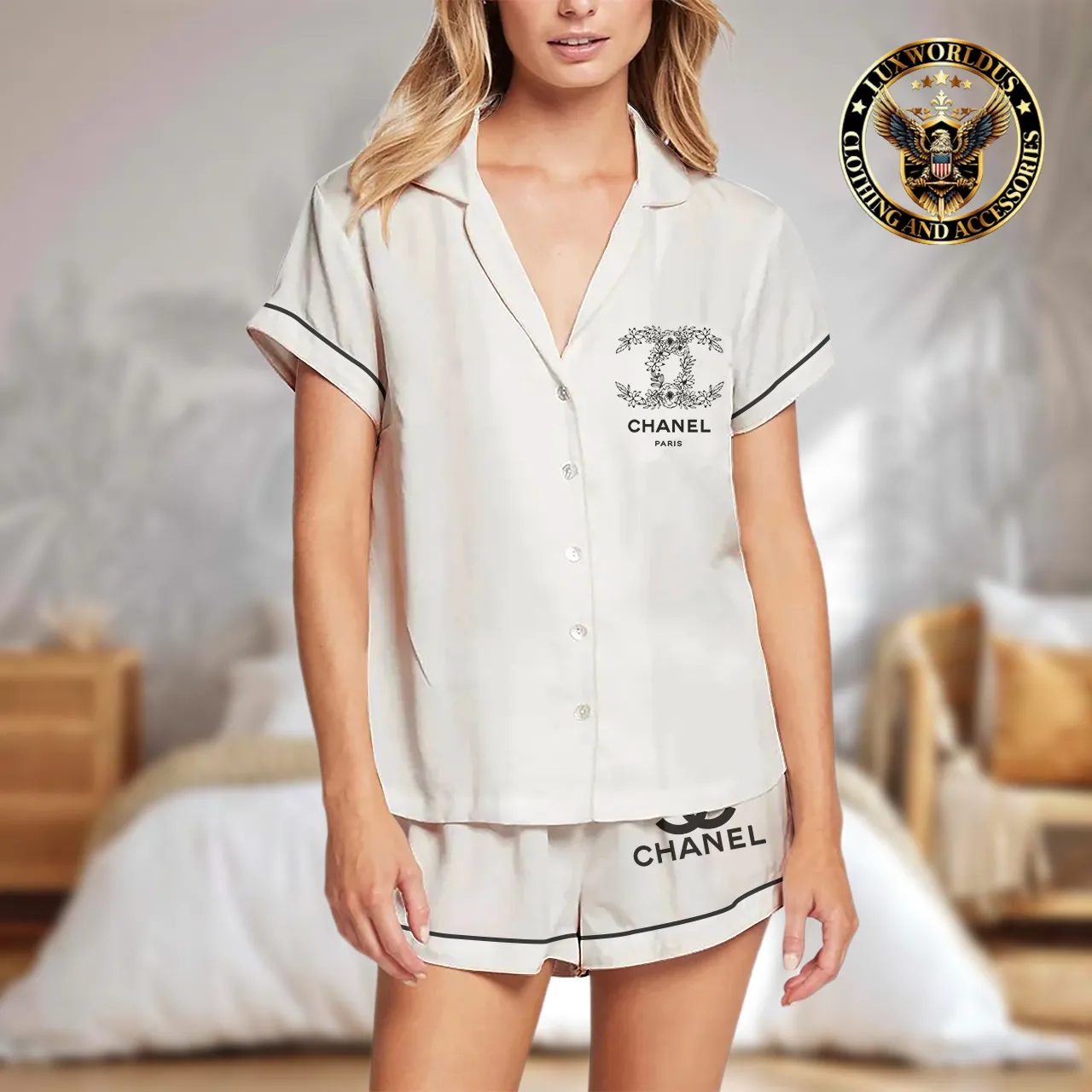 Chanel Colorful Satin Pajama Set  Stylish & Suitable for All Ages