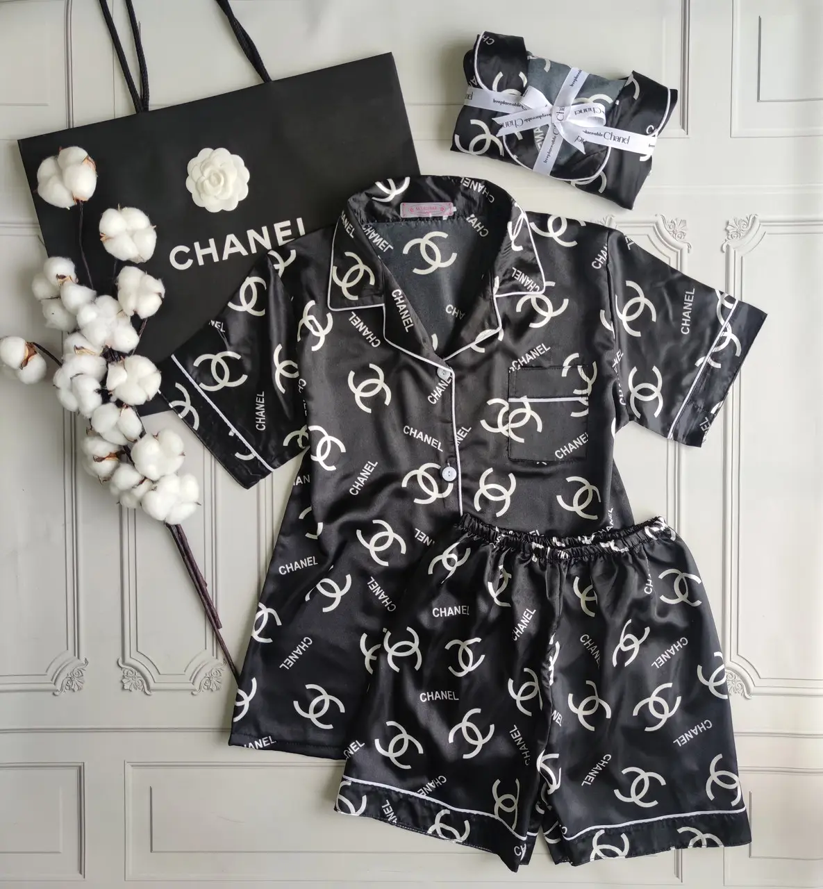 Chanel Perfect For Warm Nights  Satin Pajama Set For Women
