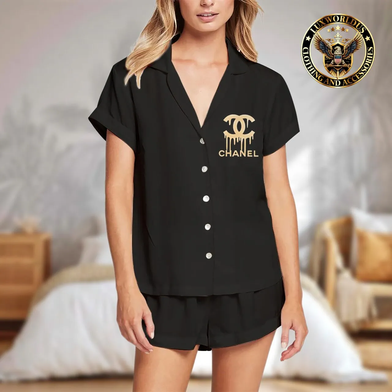 Chanel Stylish & Comfortable Satin Pajama Set  For Warm Nights