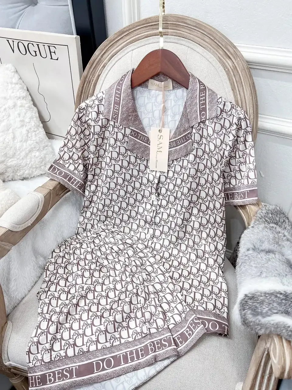 Chanel Womens Satin Pajama Set  Elegant & Suitable for All Ages