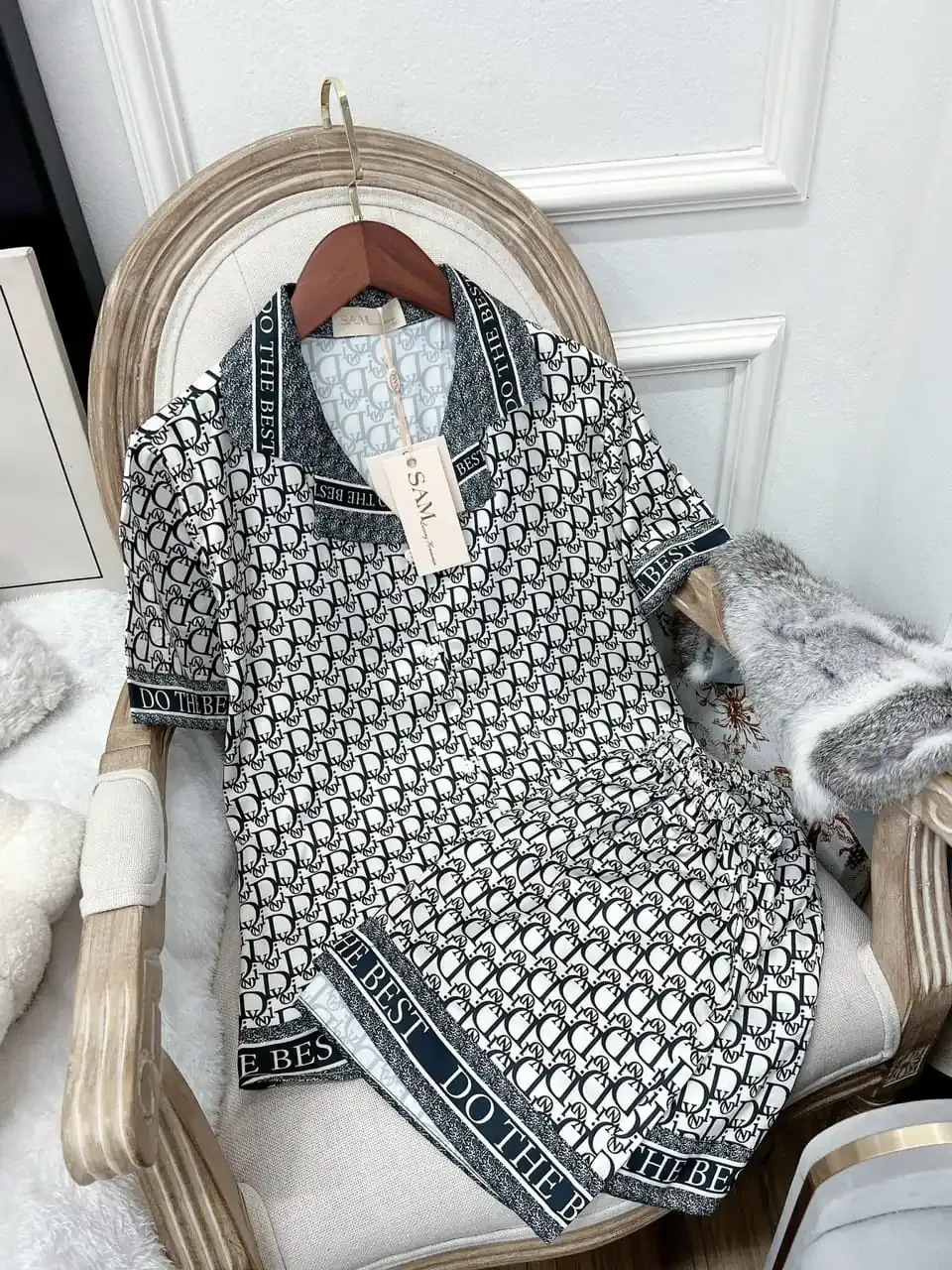 Dior Satin Short Pajama Set  Comfortable & Fashionable Nightwear
