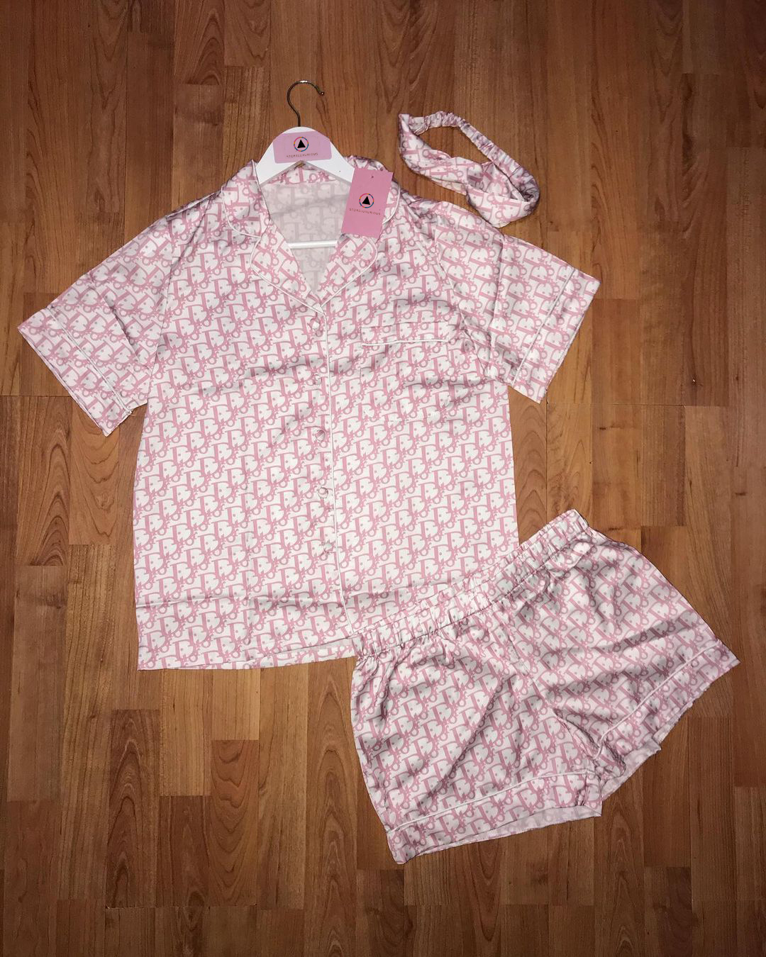 Dior Satin Short Pajama Set  Elegant & Suitable For Everything