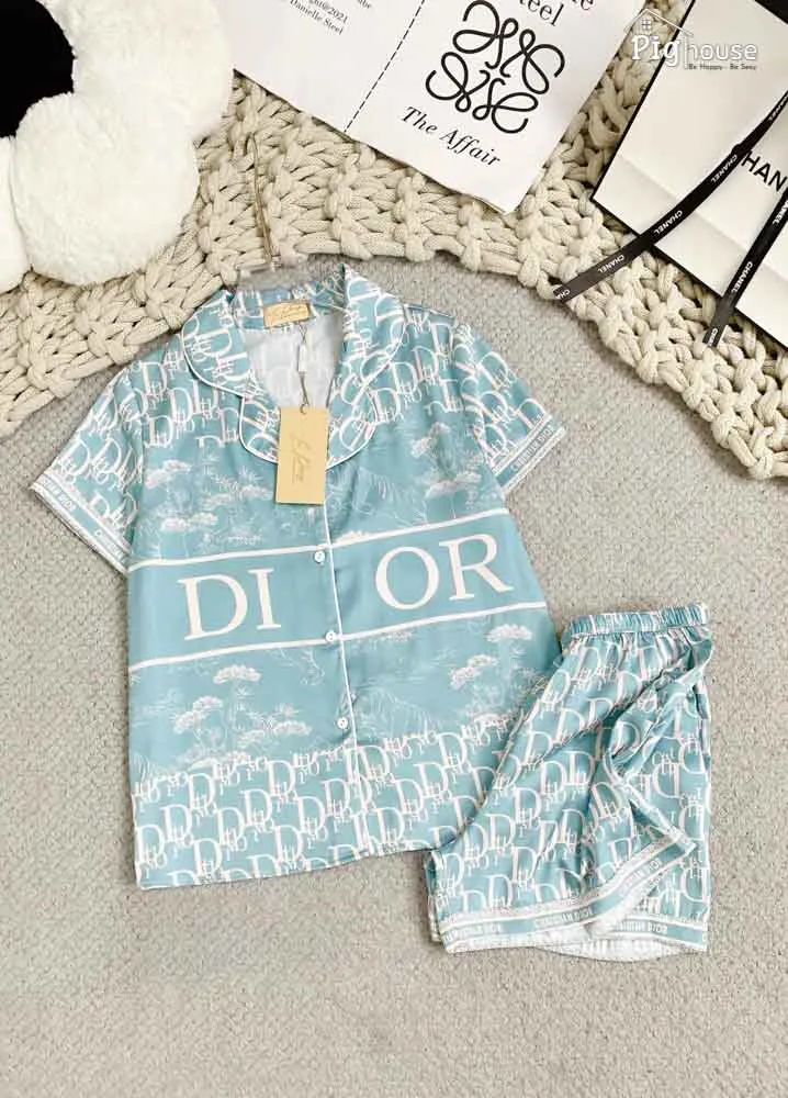 Dior Satin Short Pajama Set  Perfect For Warm & Hot Nights