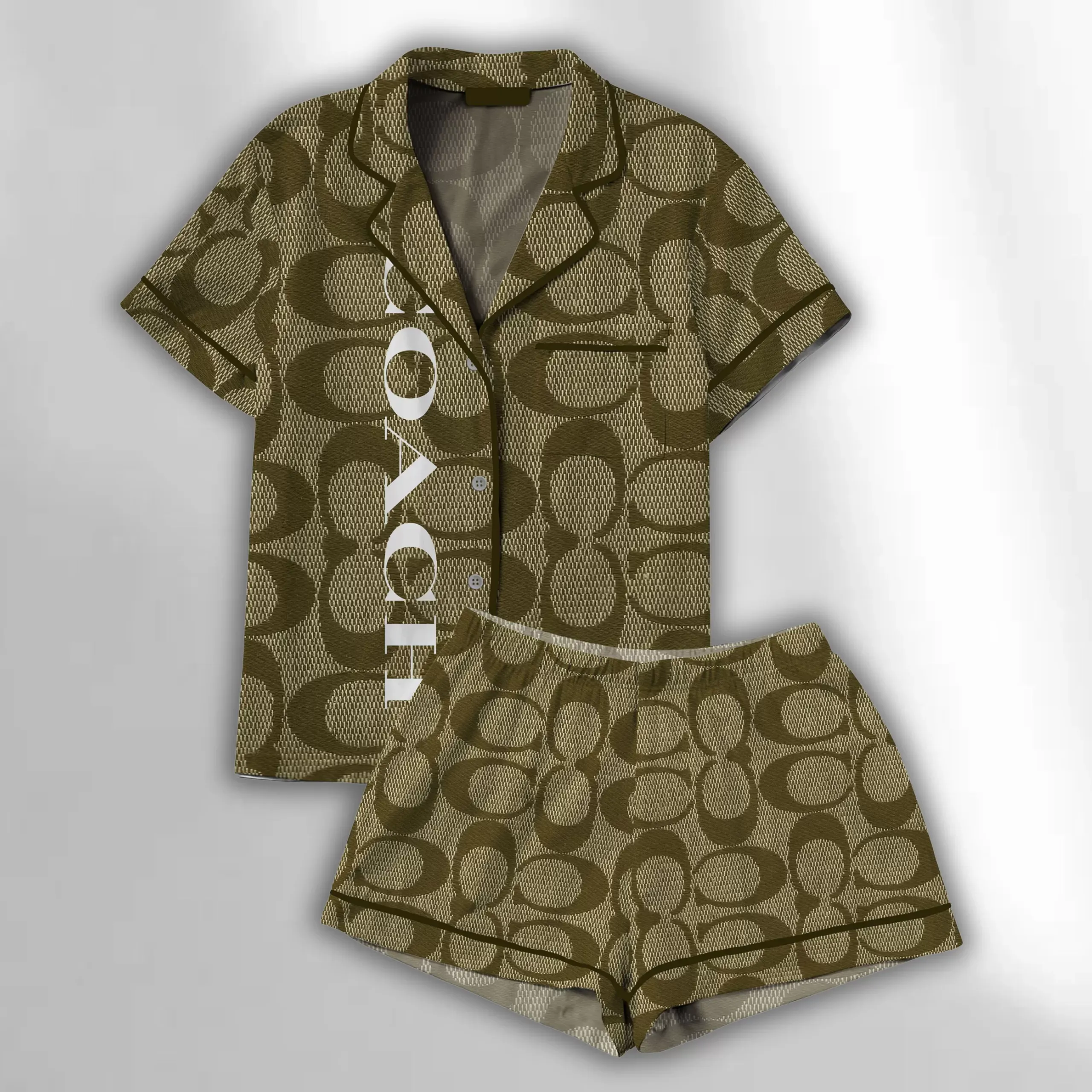 Dior Womens Satin Long Sleeve Pajama Set  Elegant & Comfortable