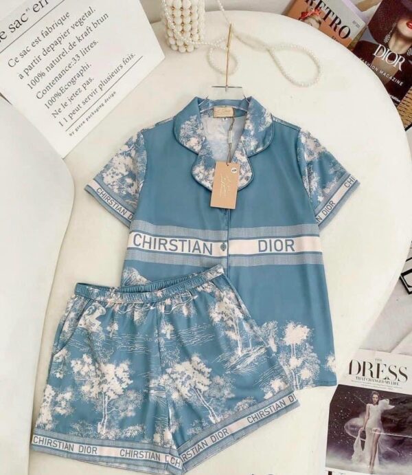 Dior Womens Satin Short Pajama Set  High-End, Luxurious Nightwear