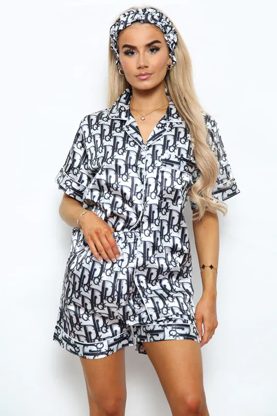 Dior Womens Satin Short Pajama Set  Sleek, Soft & Luxurious