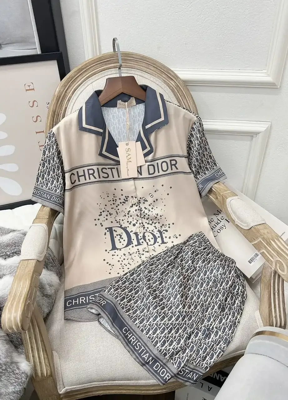 Dior Womens Satin Short Pajama Set  Perfect Gift & Nightwear