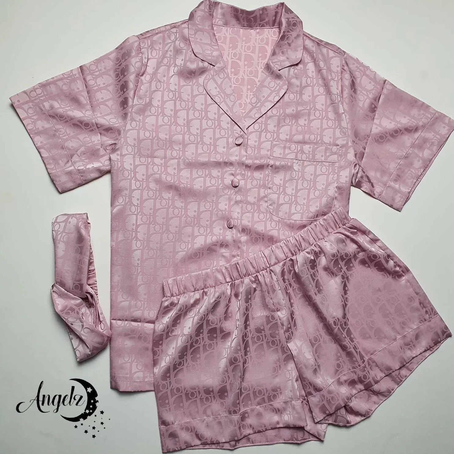Dior Womens Satin Short Pajama Set  Luxury & Stylish Nightwear