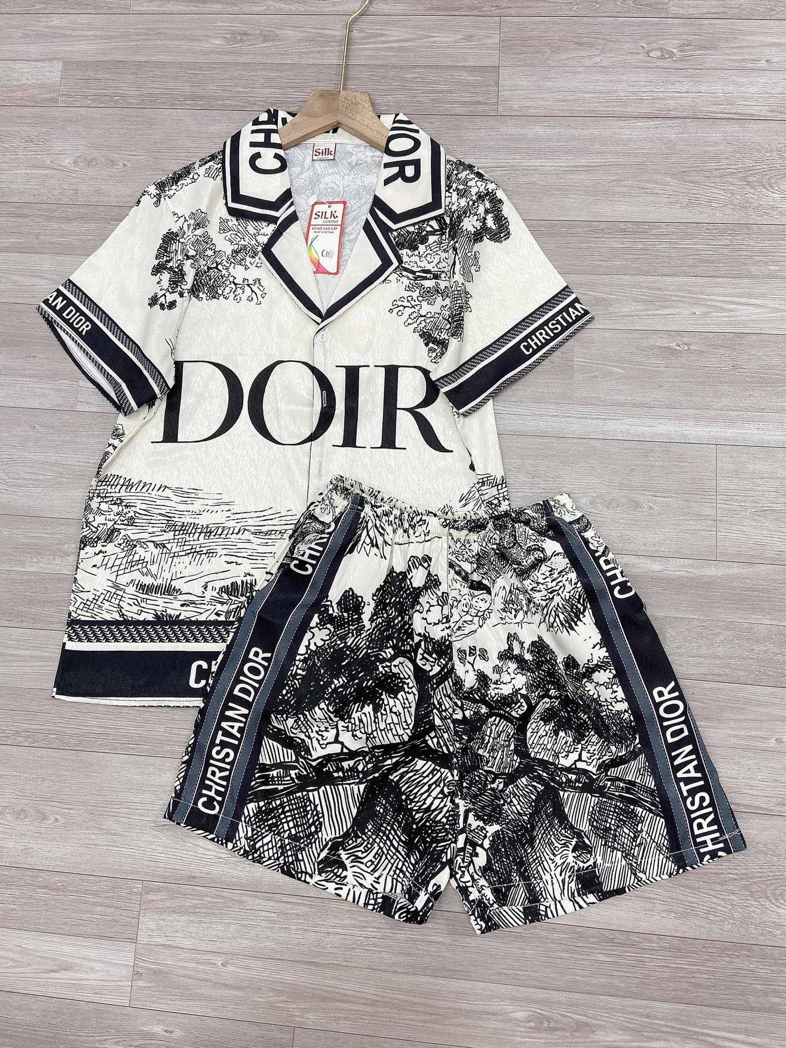 Dior Womens Stylish Satin Short Pajama Set  Perfect For Hot & Warm Nights