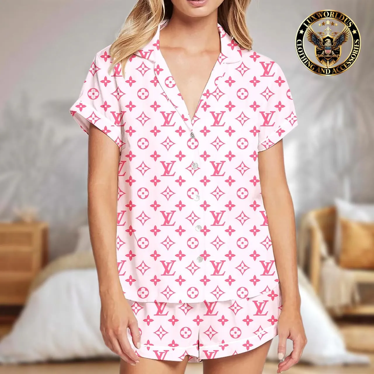Glamorous Satin Short Pajama Set  Louis Vuitton Fashion For Women