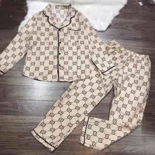Gucci Comfortable & Stylish Satin Long Sleeve Pajama Set  All Seasons