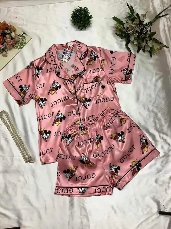 Gucci Luxurious & Sleek Satin Pajama Set  Perfect For Gifting