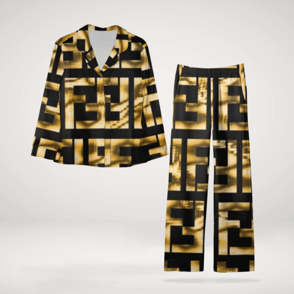 Gucci Satin Long Sleeve Pajama Set  Matching Silk & Stylish Design
