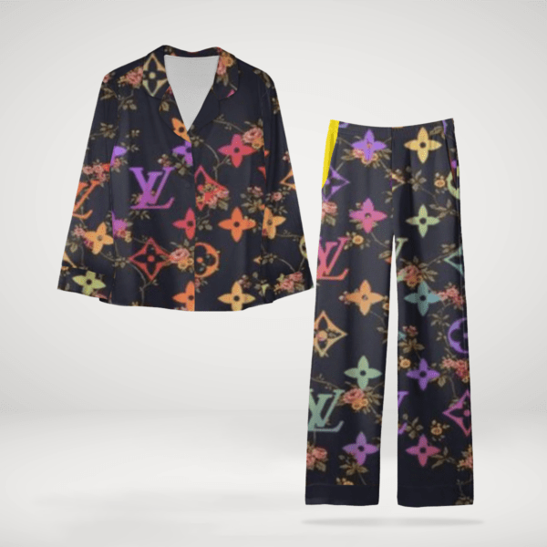 Louis Vuitton Classy Satin Long Sleeve Pajama Set  Perfect For Gifts & Special Occasions