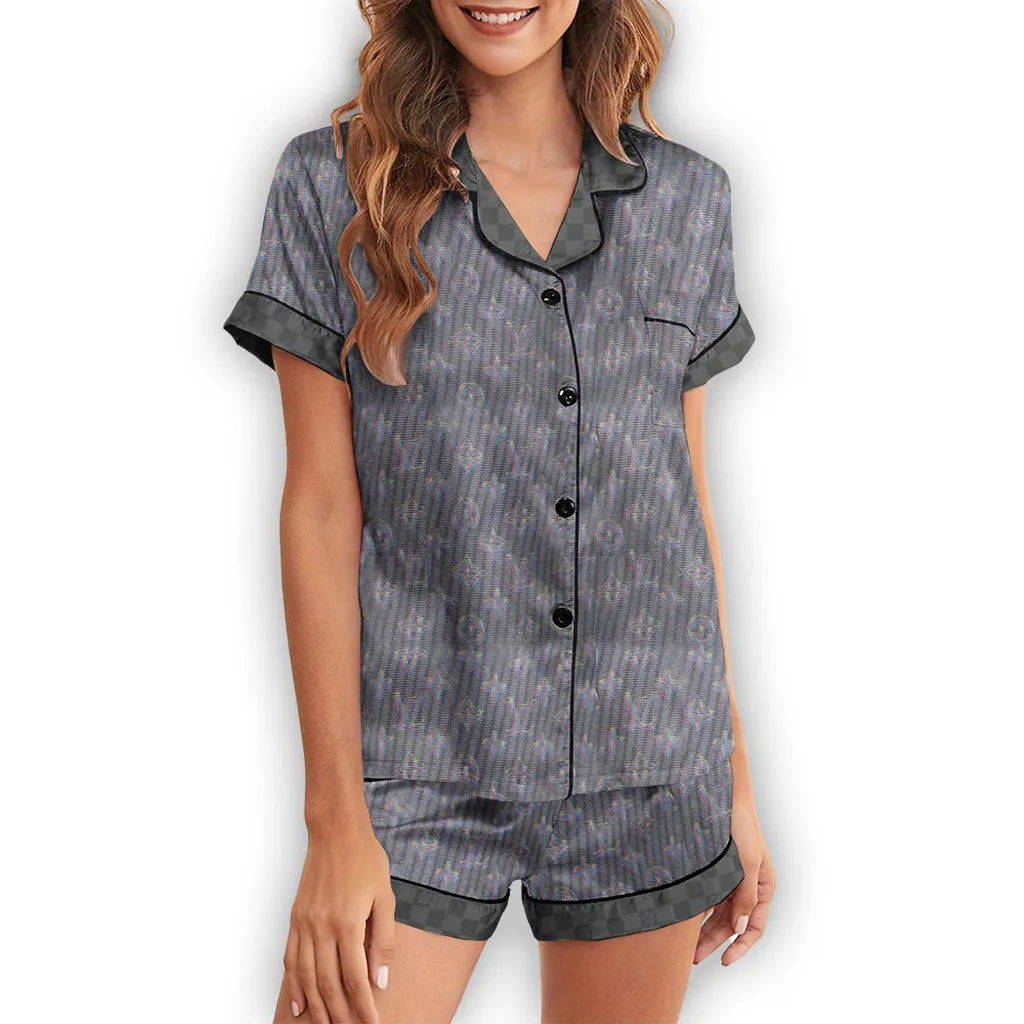 Louis Vuitton Luxurious & Stylish Satin Pajama Set  Perfect For Relax & Sleep