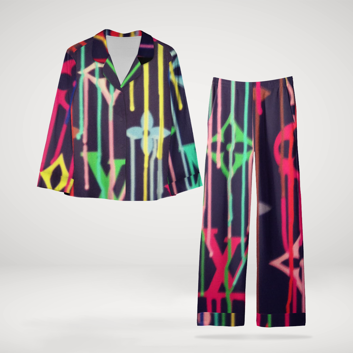 Louis Vuitton Satin Long Sleeve Pajama Set  Luxurious Gift for Women & Friends