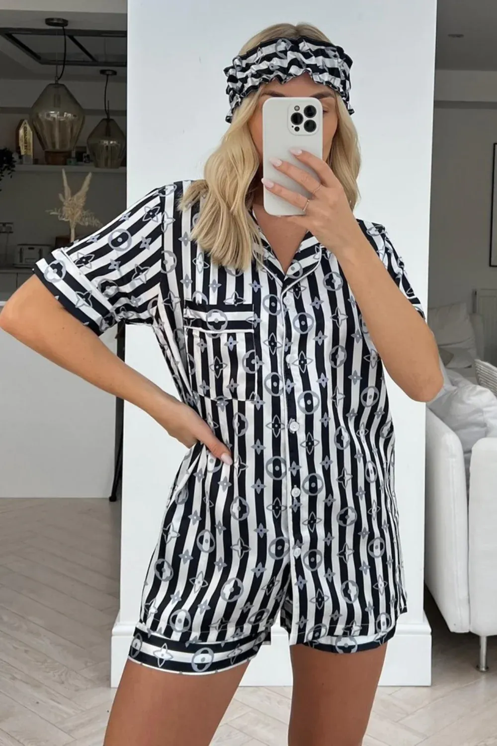 Louis Vuitton Soft & Chic Satin Pajama Set  Trendy & Comfortable Night Set