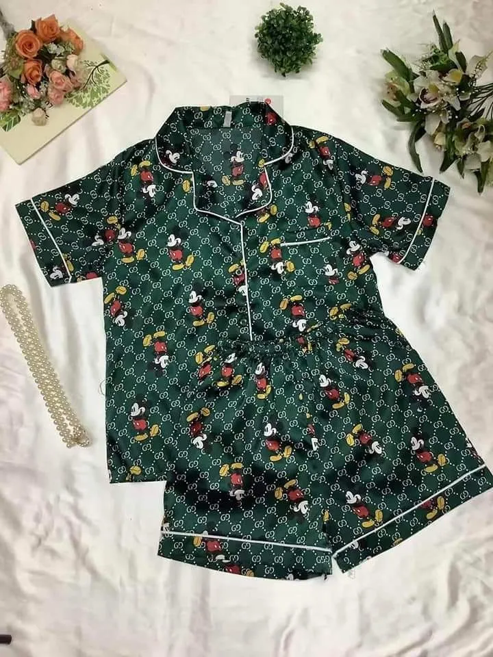 Louis Vuitton Satin Short Pajama Set  Soft & High-Quality Fabric