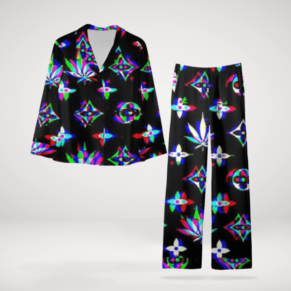 Louis Vuitton Soft & Bright Satin Long Sleeve Pajama Set  Suitable For All Seasons